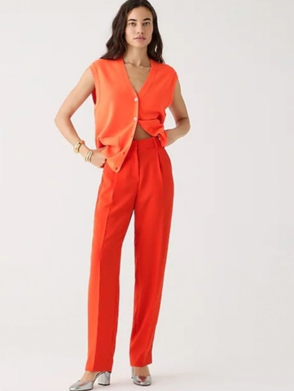 J. Crew - Essential Pant in City Crepe - Bold Orange